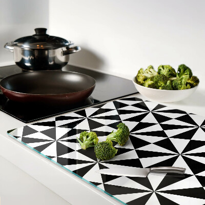 Schneidebrett mit geometrischem Schwarzweiß-Dreiecksdesign