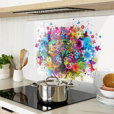 Schneidebrett glas Farbenfroher Baum des Lebens