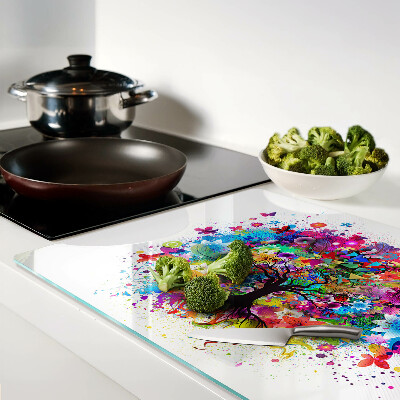 Schneidebrett glas Farbenfroher Baum des Lebens