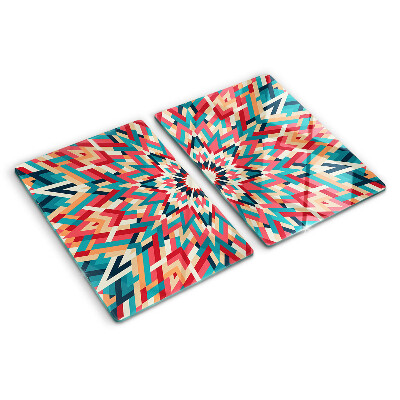 Schneidebrett mit mehrfarbigem Mandala-Motiv