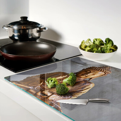 Schneidebrett Glas mit Motiv „Buddha in Meditation“