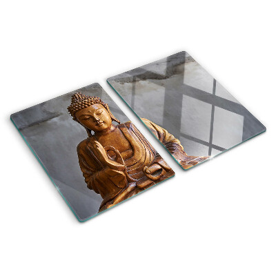 Schneidebrett Glas mit Motiv „Buddha in Meditation“