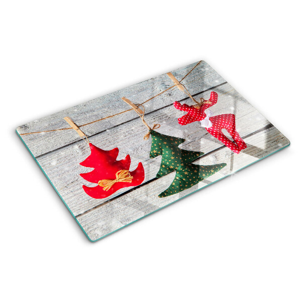 Schneidebrett Weihnachtsdekorationen auf Holzgrund