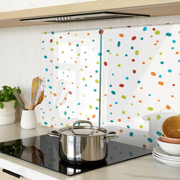 Glas schneidebrett Bunte Punkte auf weißem Hintergrund