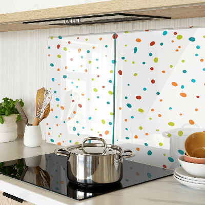 Glas schneidebrett Bunte Punkte auf weißem Hintergrund