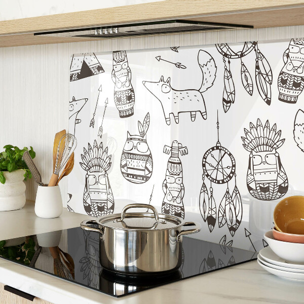 Schneidebrett Ethnisches Motiv mit Tieren