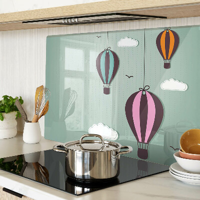 Schneidebrett glas Heißluftballons