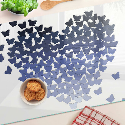 Schneidebrett Herzmotiv mit Schmetterlingen