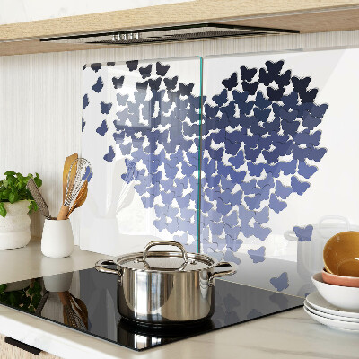 Schneidebrett Herzmotiv mit Schmetterlingen