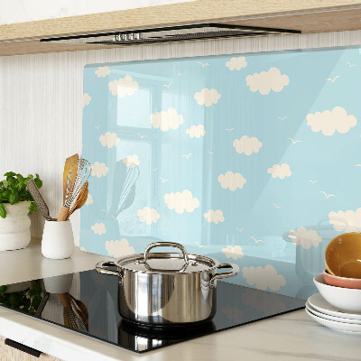 Schneidebrett Glas mit dem Motiv „Wolken am Himmel“