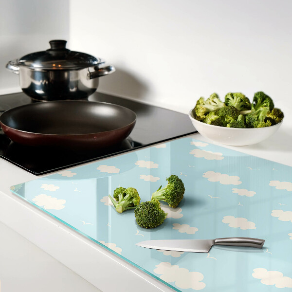 Schneidebrett glas Wolken am Himmel