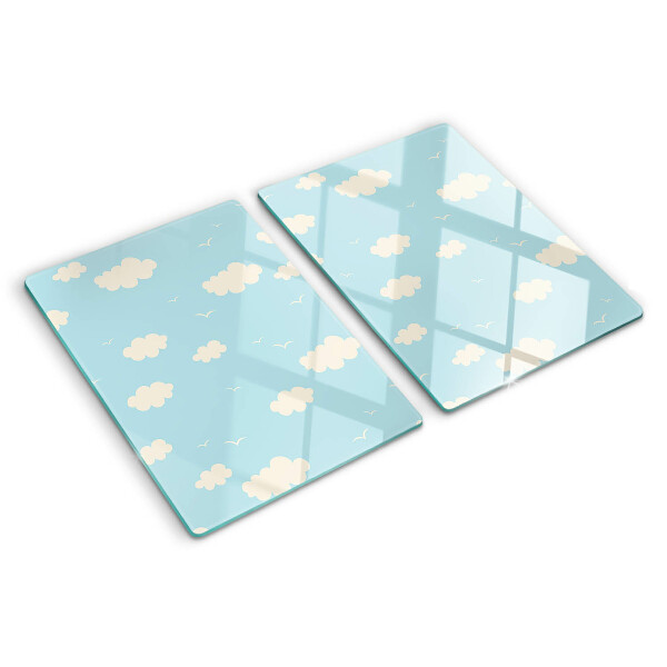Schneidebrett Glas mit dem Motiv „Wolken am Himmel“