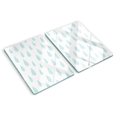 Glas-Schneidebrett mit Motiv Regentropfen