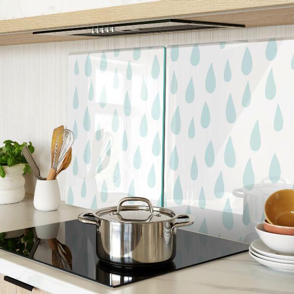 Glas-Schneidebrett mit Motiv Regentropfen