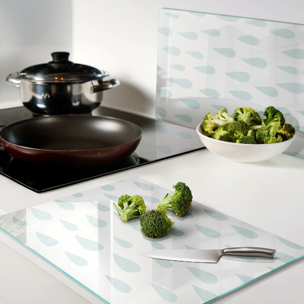 Glas schneidebrett Regentropfen