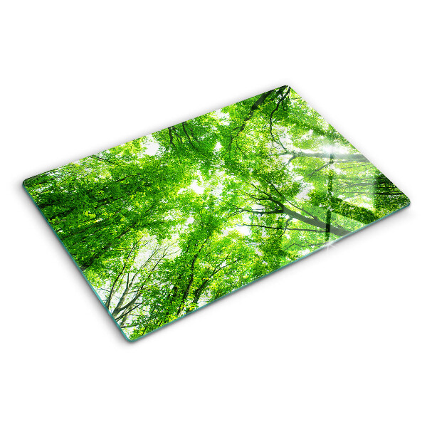 Glas schneidebrett Wälder und grüne Bäume