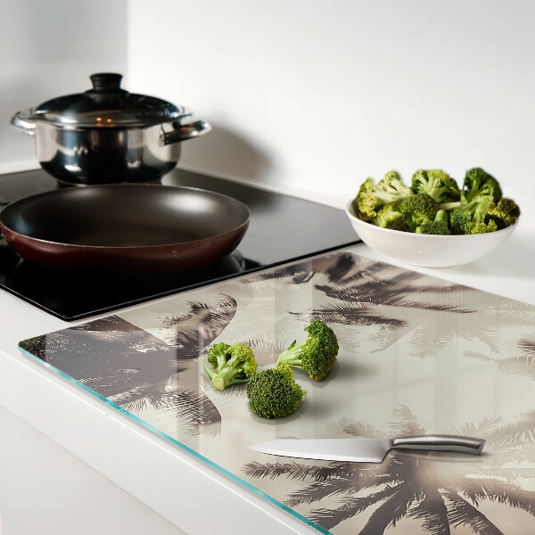 Schneidebrett Palmen auf einfarbigem Hintergrund