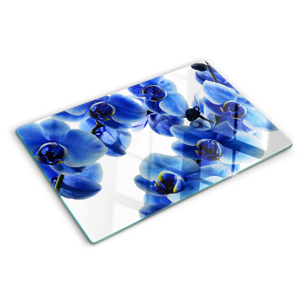 Schneidebrett glas Blaue Orchideen