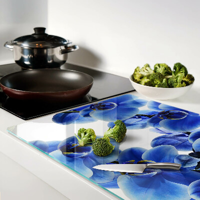 Schneidebrett glas Blaue Orchideen