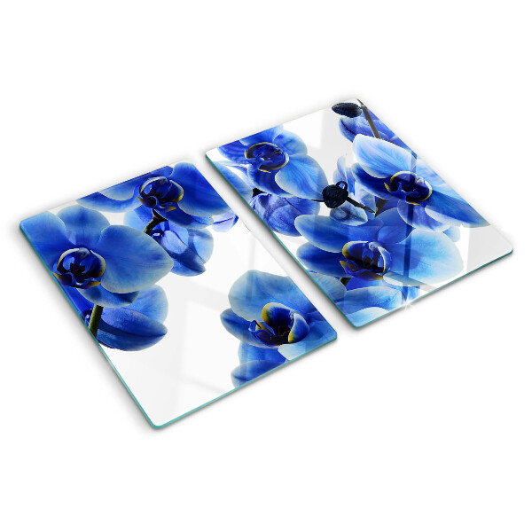 Schneidebrett glas Blaue Orchideen