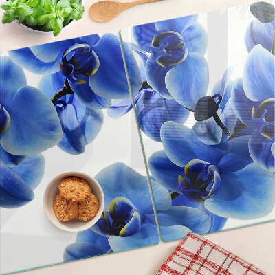 Schneidebrett glas Blaue Orchideen