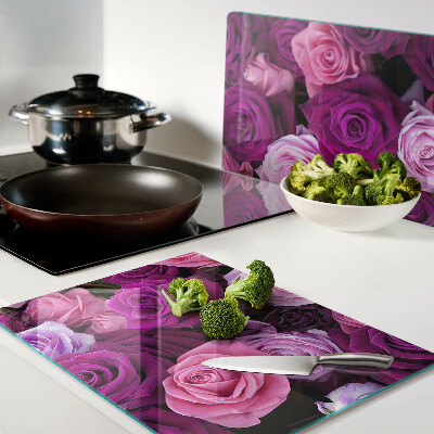 Glas schneidebrett Rosen in Rosatönen