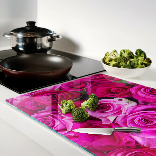 Schneidebrett mit Rosenmuster in Rosatönen