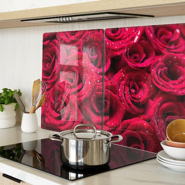 Schneidebrett mit Rosenmuster in intensivem Rosa