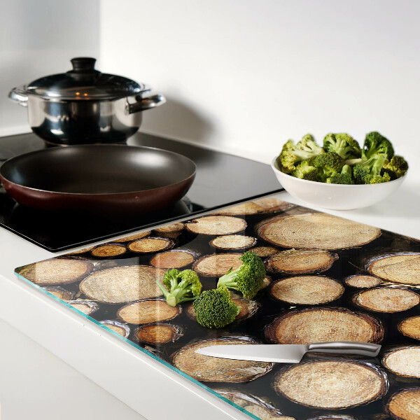 Glas schneidebrett Holzstämme im Querschnitt