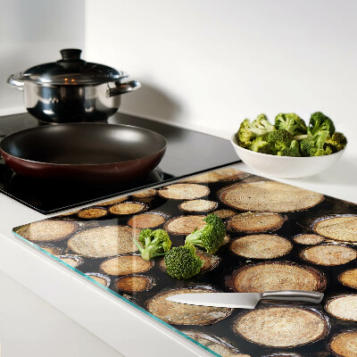 Glas schneidebrett Holzstämme im Querschnitt