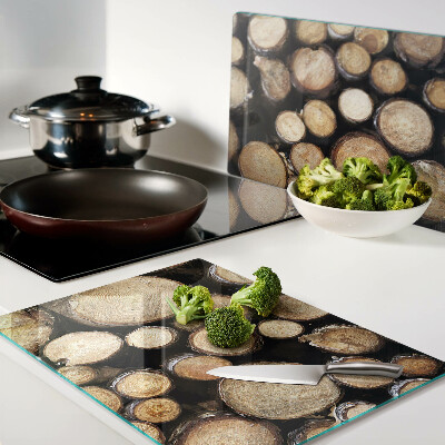 Glas schneidebrett Holzstämme im Querschnitt