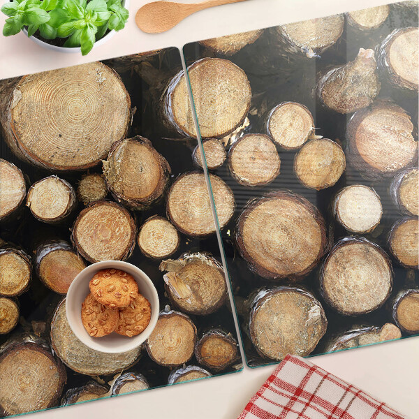 Glas schneidebrett Holzstämme im Querschnitt