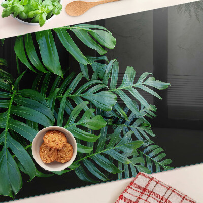 Glas schneidebrett Tropische Blätter