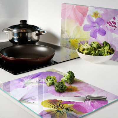 Glas schneidebrett Blumen in Pastellfarben