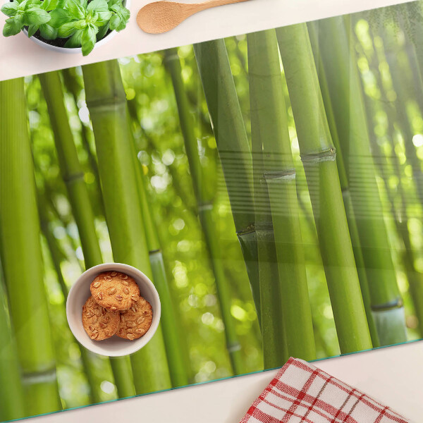 Schneidebrett aus Bambusholz mit Motiv Bambuswald