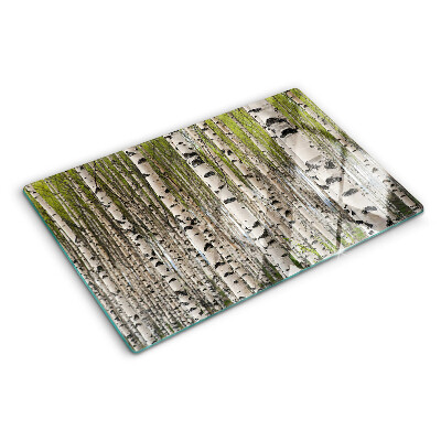 Glas schneidebrett Weiße Birken im Wald