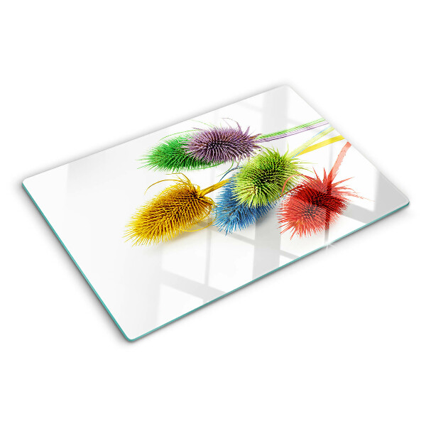 Glas schneidebrett Farbenfrohe, dreidimensionale Blumen