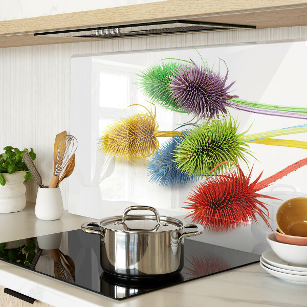 Glas schneidebrett Farbenfrohe, dreidimensionale Blumen