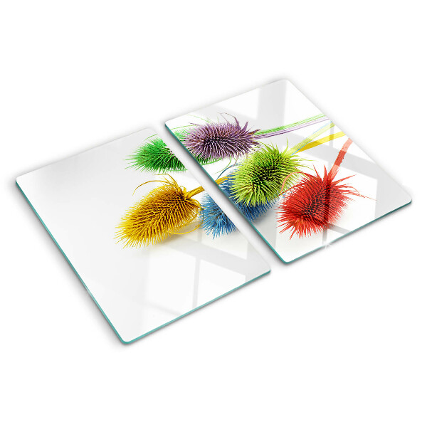 Glas schneidebrett Farbenfrohe, dreidimensionale Blumen