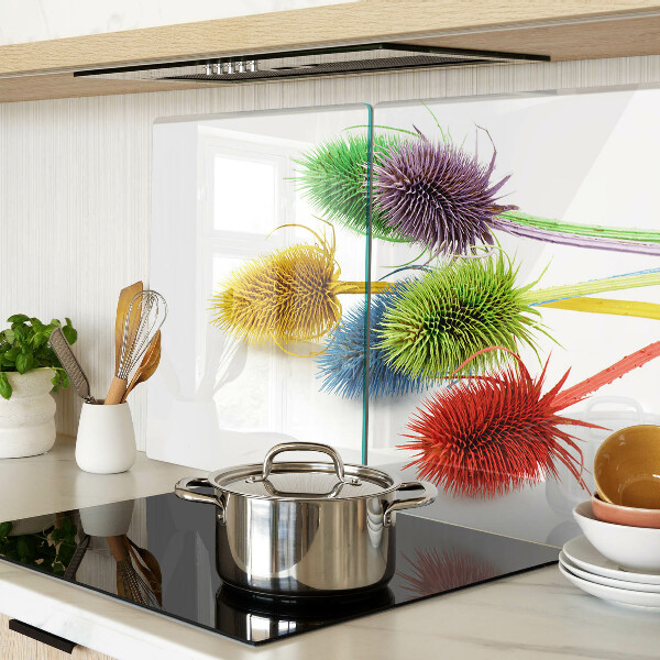 Glas schneidebrett Farbenfrohe, dreidimensionale Blumen