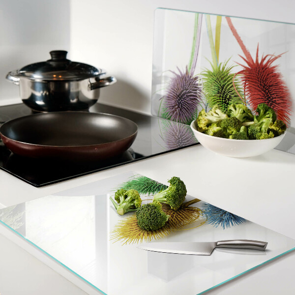 Glas schneidebrett Farbenfrohe, dreidimensionale Blumen