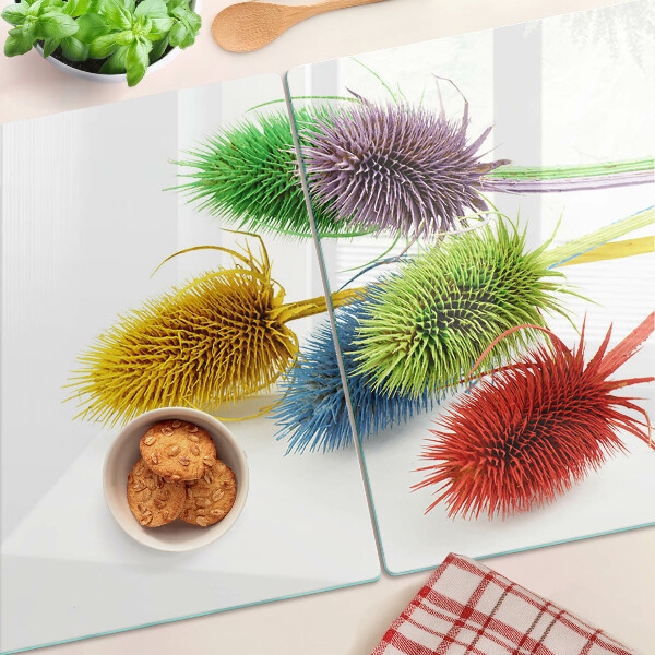 Glas schneidebrett Farbenfrohe, dreidimensionale Blumen
