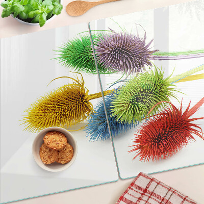 Glas schneidebrett Farbenfrohe, dreidimensionale Blumen