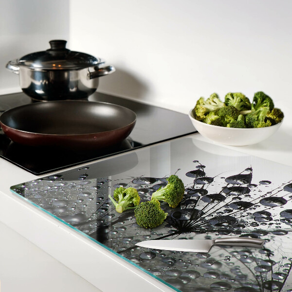 Schneidebrett glas Wassertropfen auf Pflanzen