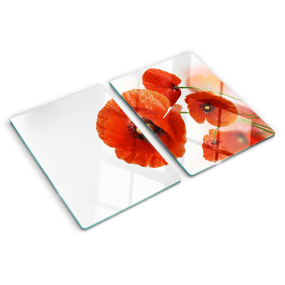 Glas schneidebrett Mohnblumen in roter Farbe