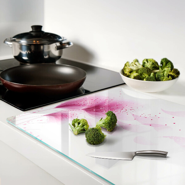 Schneidebrett mit Blumenmuster in Rosatönen