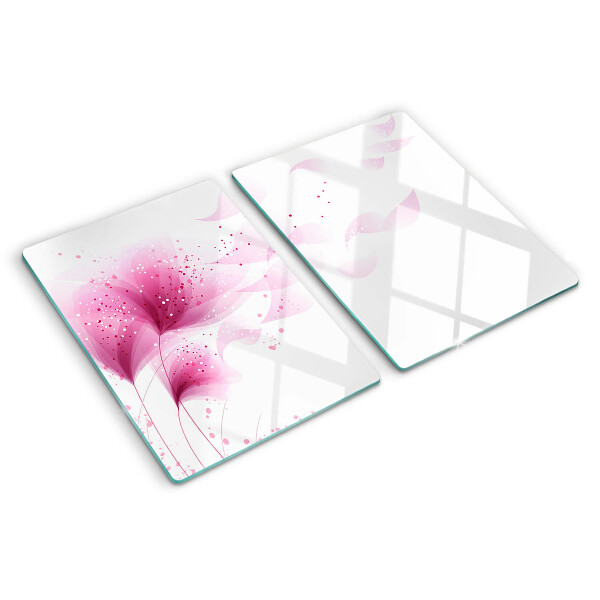 Schneidebrett mit Blumenmuster in Rosatönen