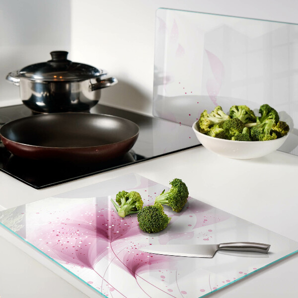 Schneidebrett mit Blumenmuster in Rosatönen