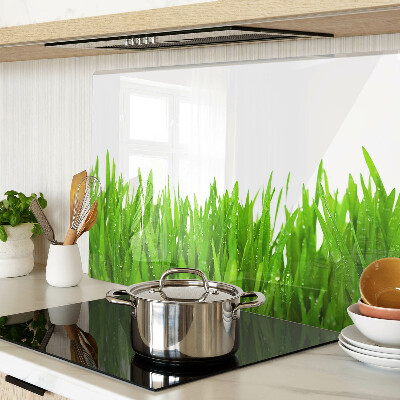 Schneidebrett Grünes Gras mit Wassertropfen