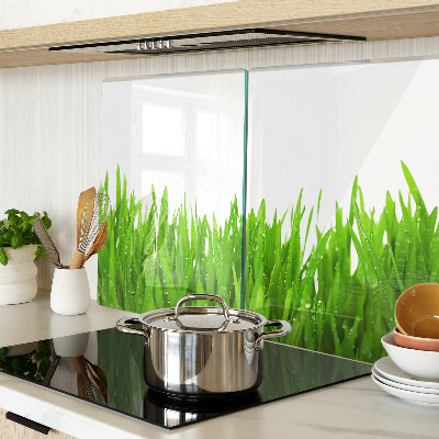 Schneidebrett Grünes Gras mit Wassertropfen